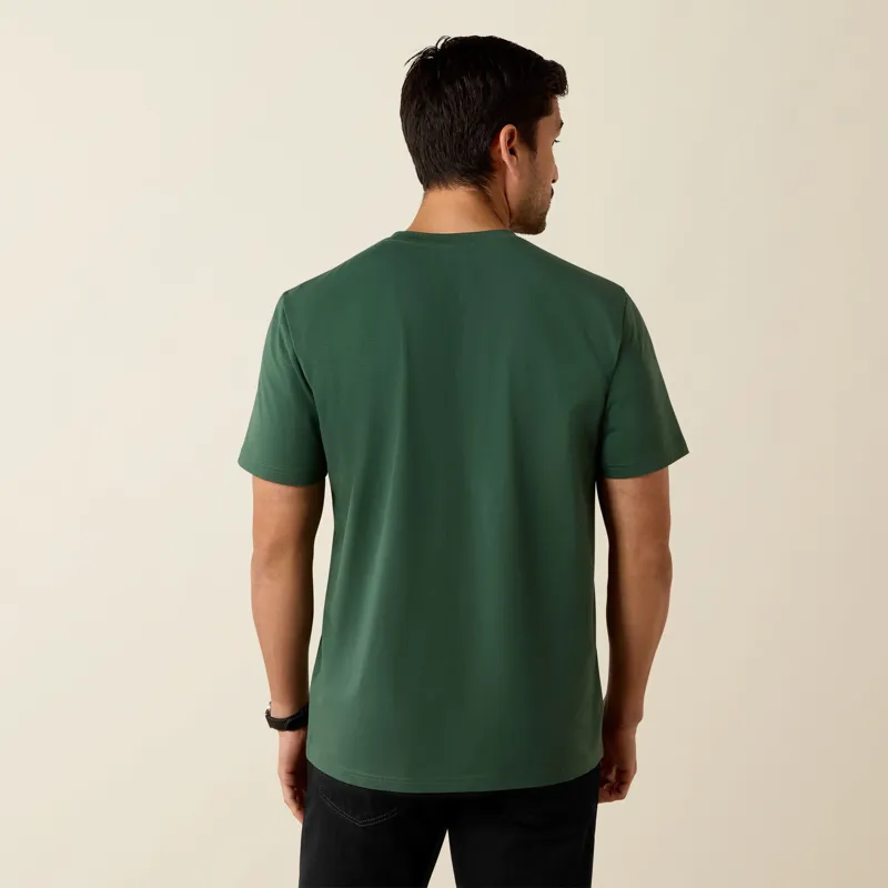 Mens Vertical Logo T-Shirt in Monstera-3