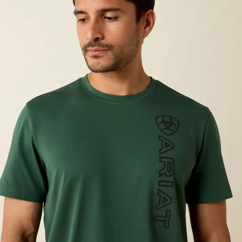 Mens Vertical Logo T-Shirt in Monstera-2