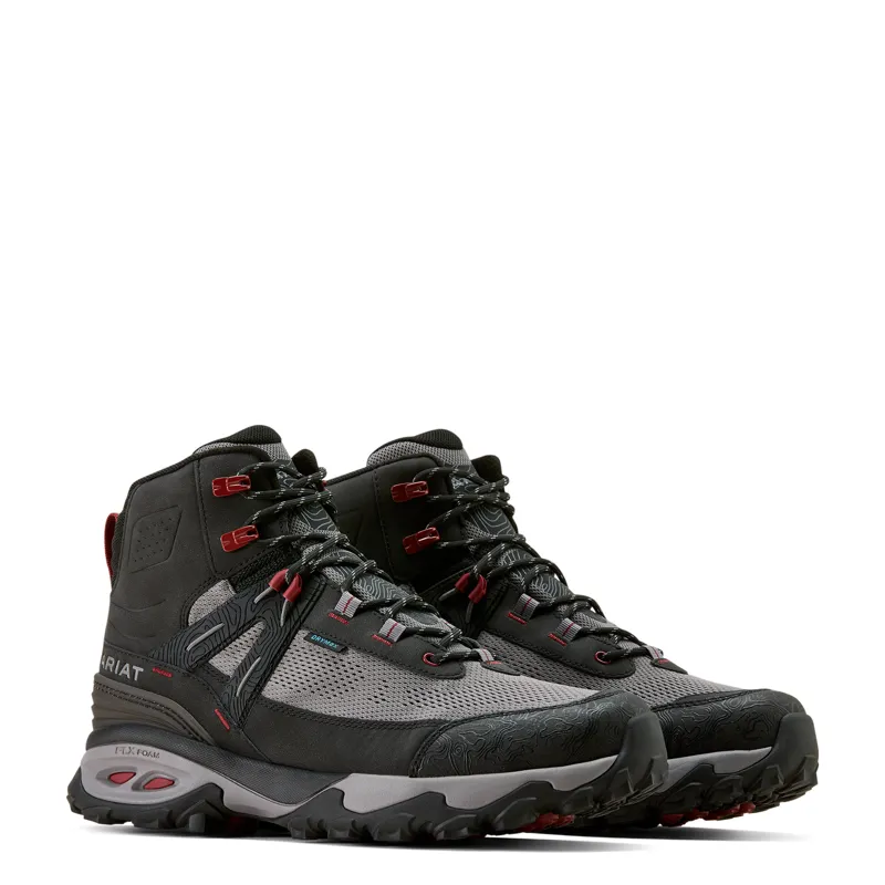 Ariat Mens Traverse Mid Waterproof Hiking Boot in Black and Grey-1