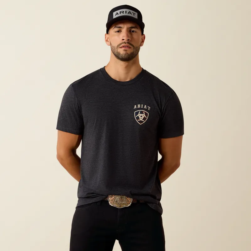 Ariat American Bison Classic Fit T-Shirt in Charcoal Heather-4