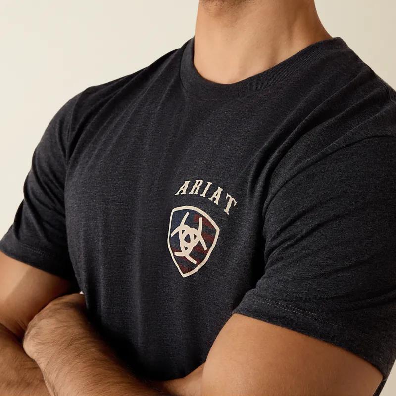 Ariat American Bison Classic Fit T-Shirt in Charcoal Heather-1
