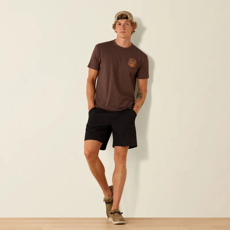 Ariat Mens Short Sleeve Stars and Stripes T-shirt in Brown Heather-4