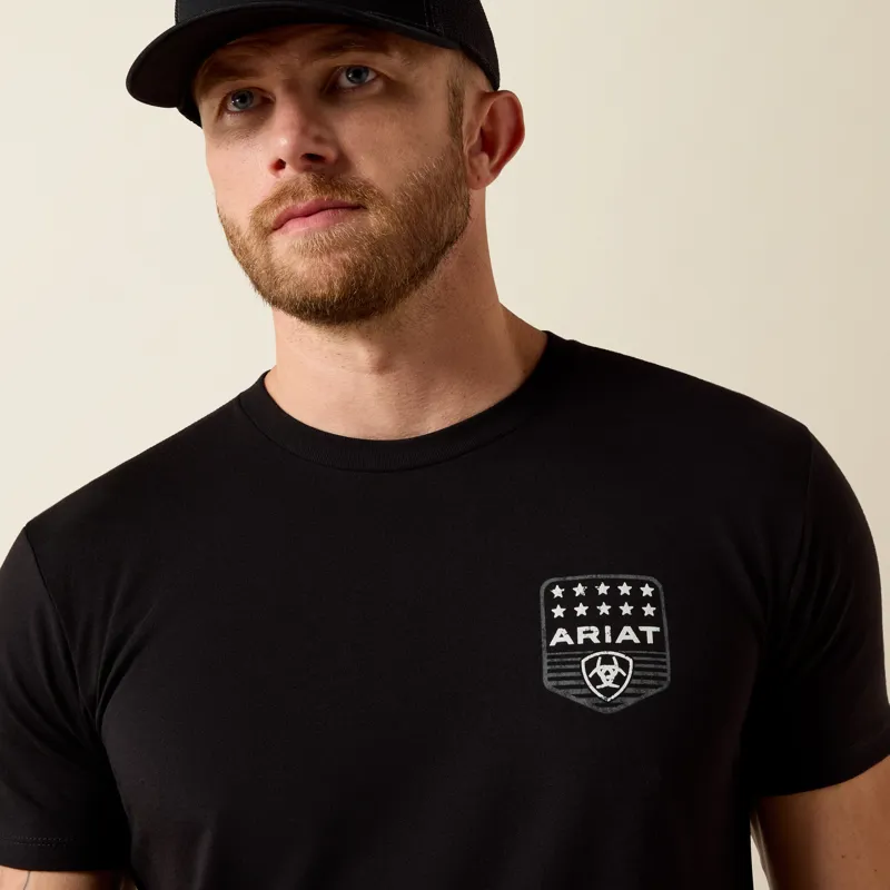 Ariat Mens Short Sleeve Stars and Stripes T-shirt Black-2