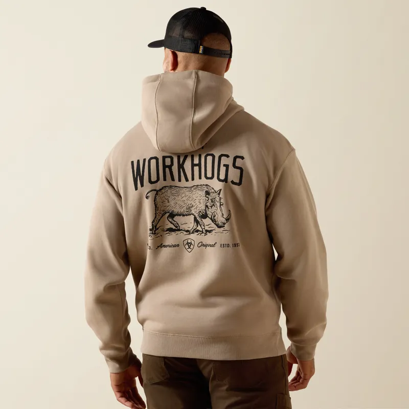 Ariat Men's Rebar Lightweight Workhog Hoodie in Greige-2
