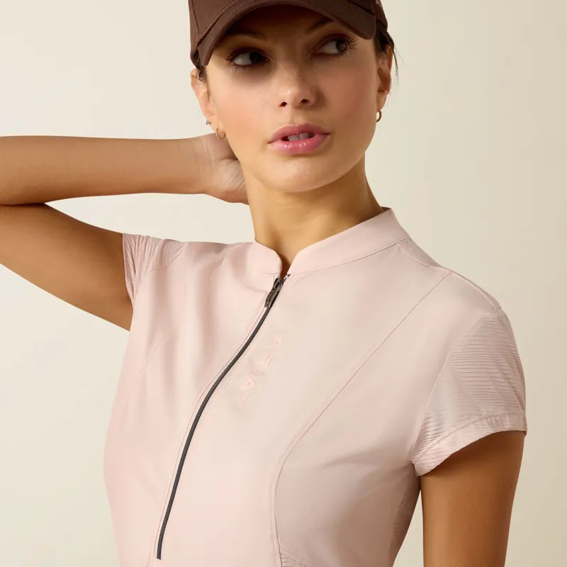 Ariat Womens Breathe 1/2 Zip Baselayer in Sepia Rose XS -2