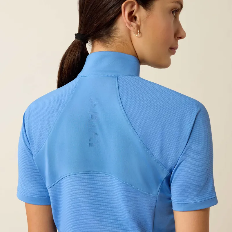 Ariat Women's Soquel 1/4 Zip Short-Sleeved Baselayer in Riviera-3