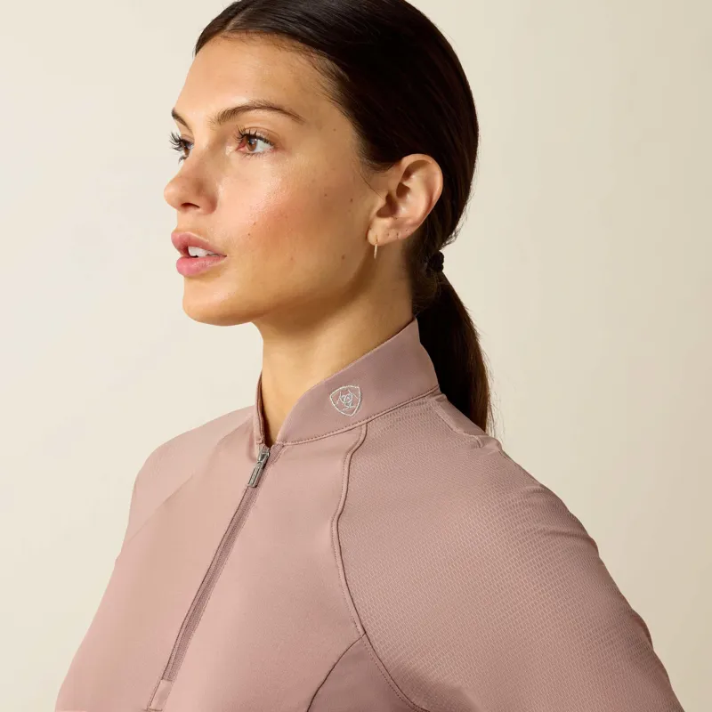 Ariat Women's Soquel 1/4 Zip Baselayer in Antler-4