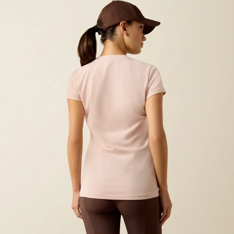 Ariat Womens Vetical Logo T-Shirt in Sepia Rose-3
