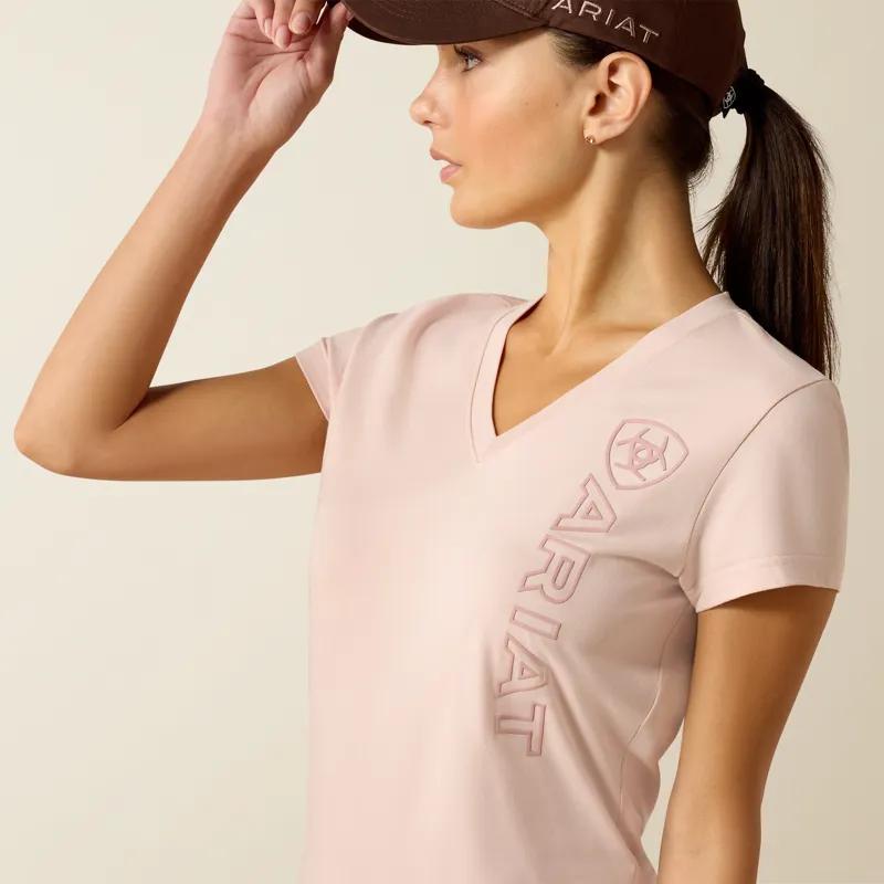 Ariat Womens Vetical Logo T-Shirt in Sepia Rose-2