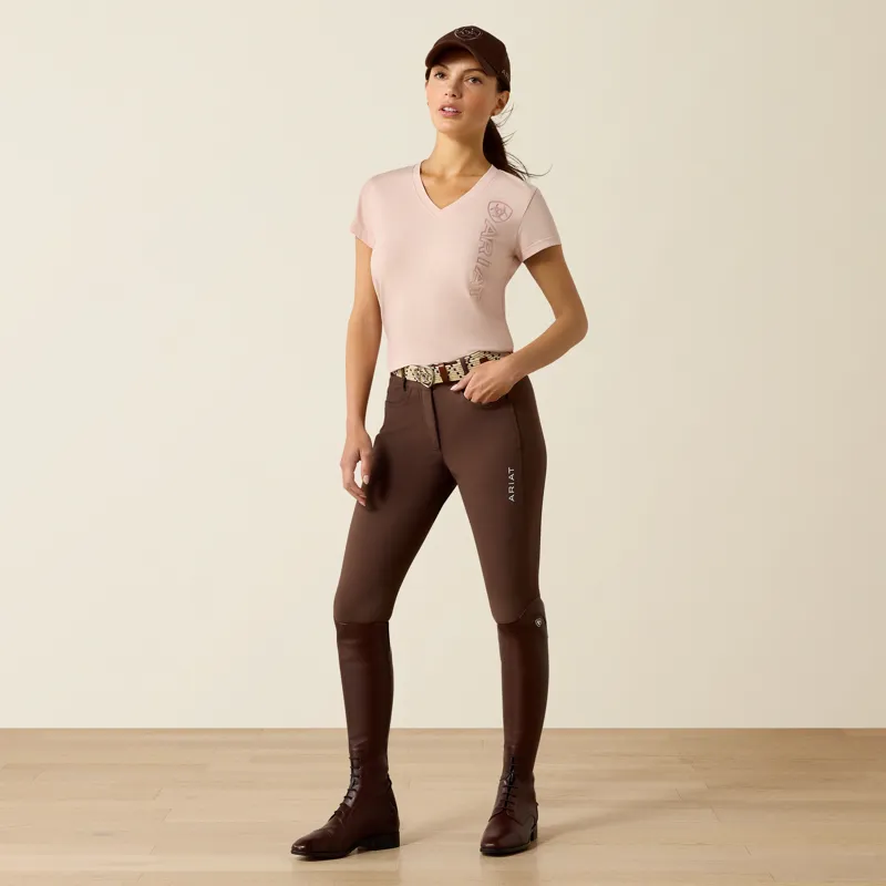 Ariat Womens Vetical Logo T-Shirt in Sepia Rose