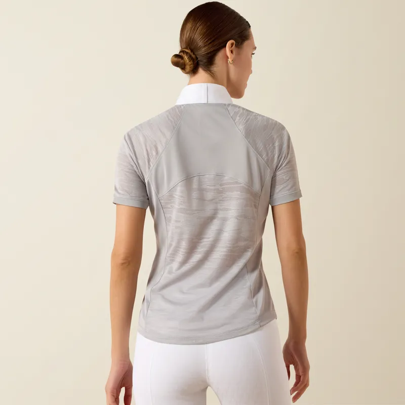 Ariat Womens Aptos Vent 2.0 Short Sleeve Show Shirt in Show Grey-2