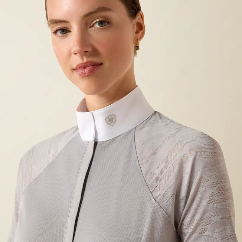 Ariat Womens Aptos Vent 2.0 Short Sleeve Show Shirt in Show Grey-3