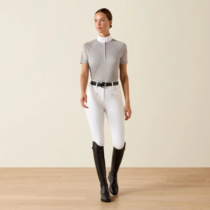 Ariat Womens Aptos Vent 2.0 Short Sleeve Show Shirt in Show Grey-1