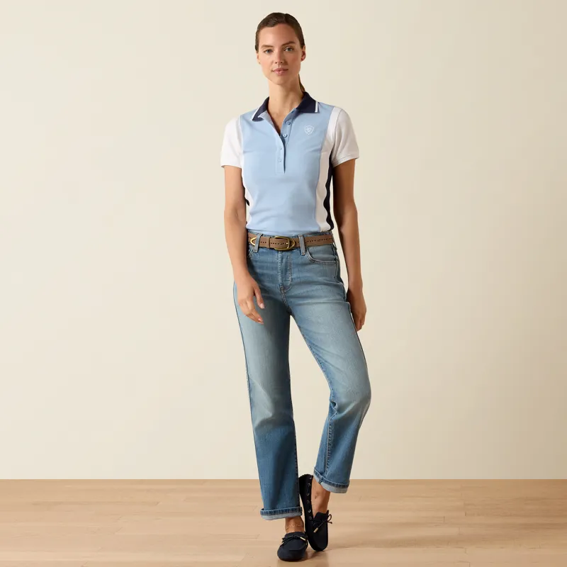 Ariat Women's Taryn Polo in St Tropez and White-1