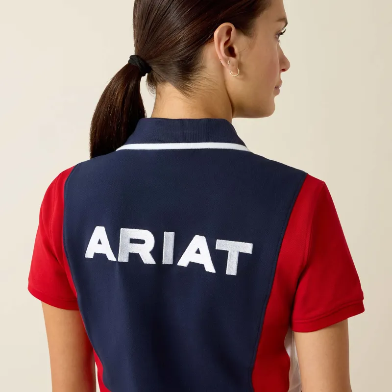  Ariat Women's Taryn Polo NavyT and Red-4