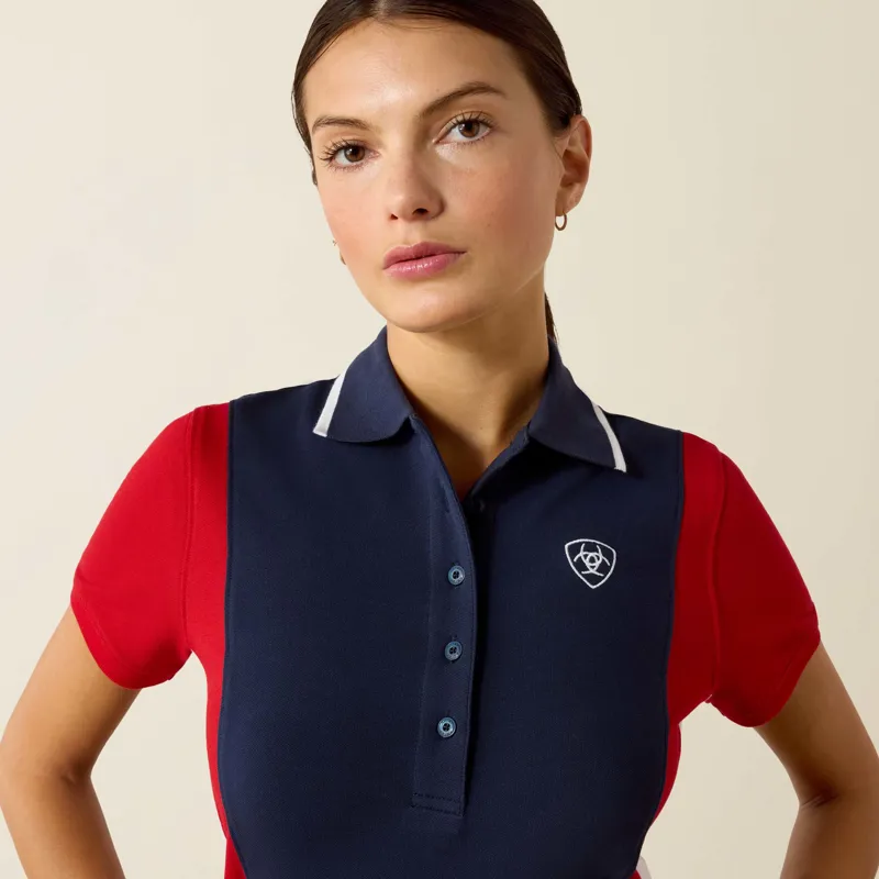  Ariat Women's Taryn Polo NavyT and Red-1