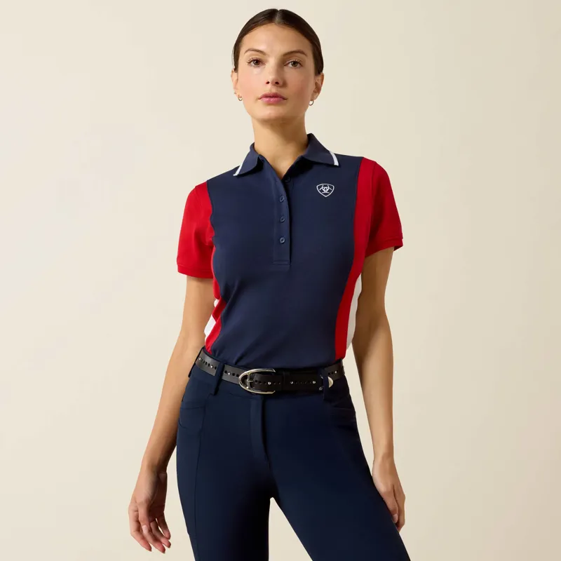  Ariat Women's Taryn Polo NavyT and Red