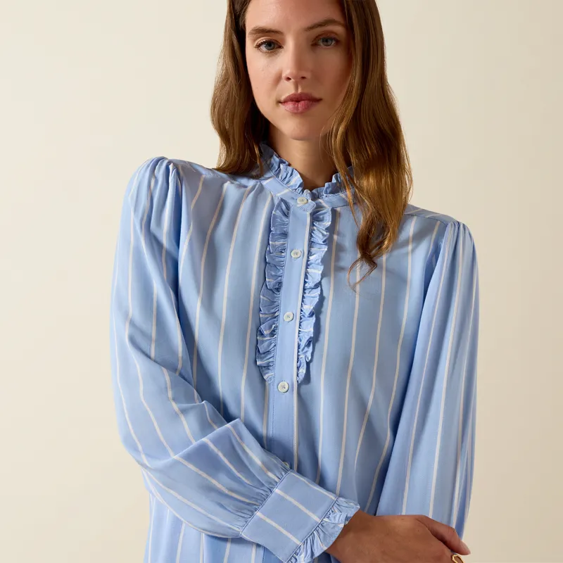 Ariat Cricklade Womens Blouse in Pacific Blue Stripe 