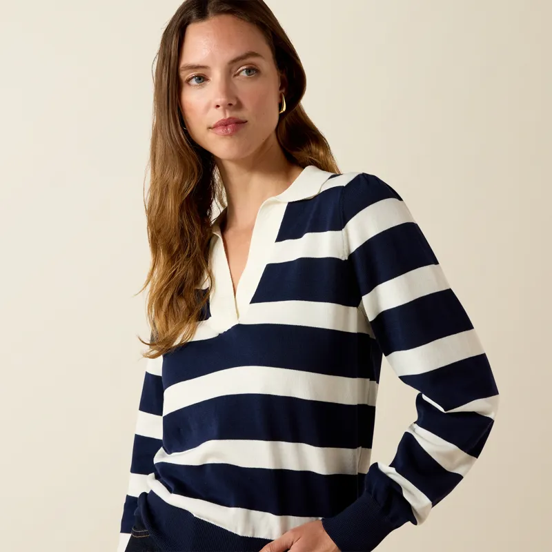 Ariat Langsett Sweater in Navy Stripe-3