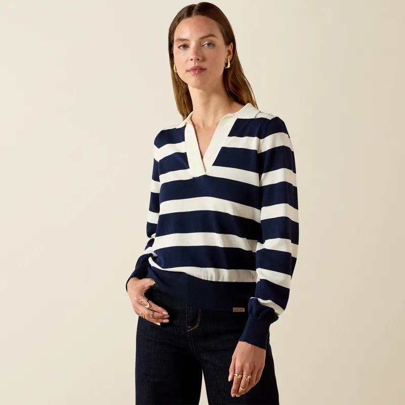 Ariat Langsett Sweater in Navy Stripe-1