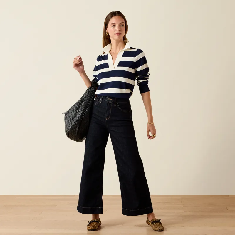 Ariat Langsett Sweater in Navy Stripe-2