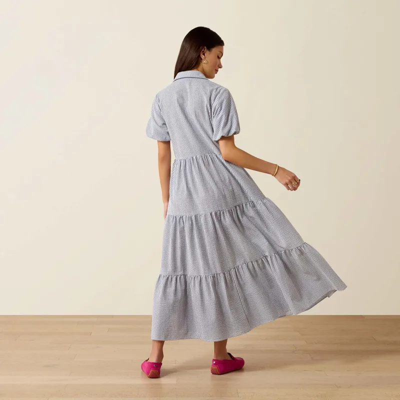 Ariat Dovestone Dress in Navy and White Stripe-4