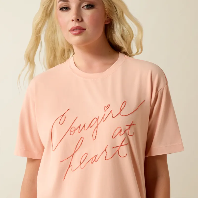Ariat Women Cowgirl at Heart T-Shirt in Tropical Peach-1