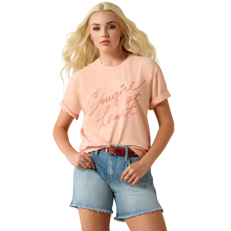 Ariat Women Cowgirl at Heart T-Shirt in Tropical Peach
