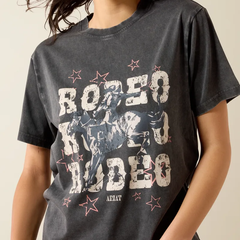Ariat Mineral Washed Star Spangled Rodeo T-Shirt in Charcoal -1