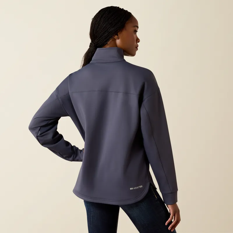Ariat Womens Breeze Logo 1/2 Zip Sweatshirt in Ombre Blue-2