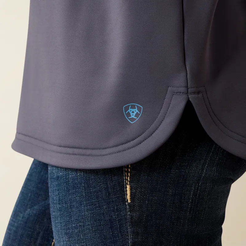 Ariat Womens Breeze Logo 1/2 Zip Sweatshirt in Ombre Blue-4