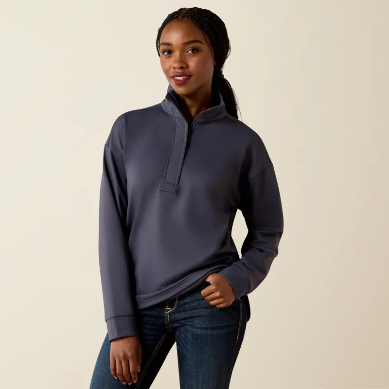 Ariat Womens Breeze Logo 1/2 Zip Sweatshirt in Ombre Blue