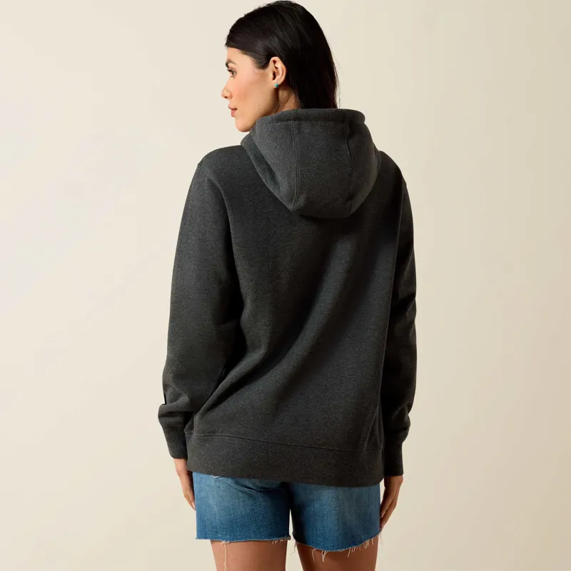 Ariat Womens Ariat Logo 2.0 Hoodie in Charcoal Heather-2