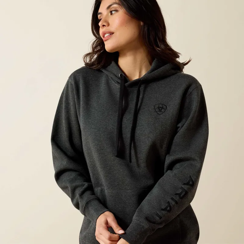 Ariat Womens Ariat Logo 2.0 Hoodie in Charcoal Heather-3