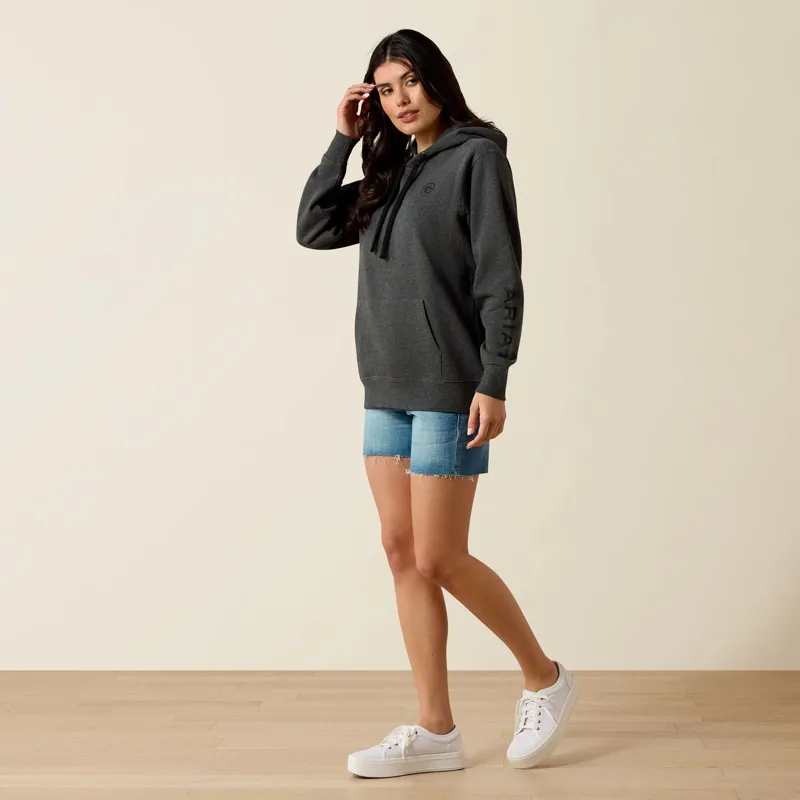 Ariat Womens Ariat Logo 2.0 Hoodie in Charcoal Heather-1