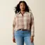 Ariat Womens Billie Jean Western Shirt in White Pepper Coral Plaid