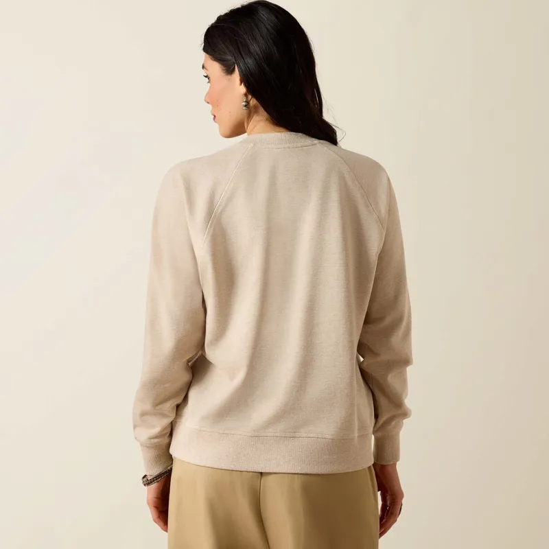 Ariat Womens Victoria Sweatshirt in Khaki Heather XS -2