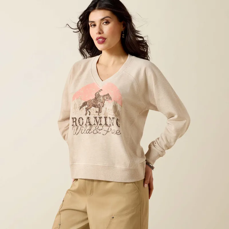 Ariat Womens Victoria Sweatshirt in Khaki Heather XL