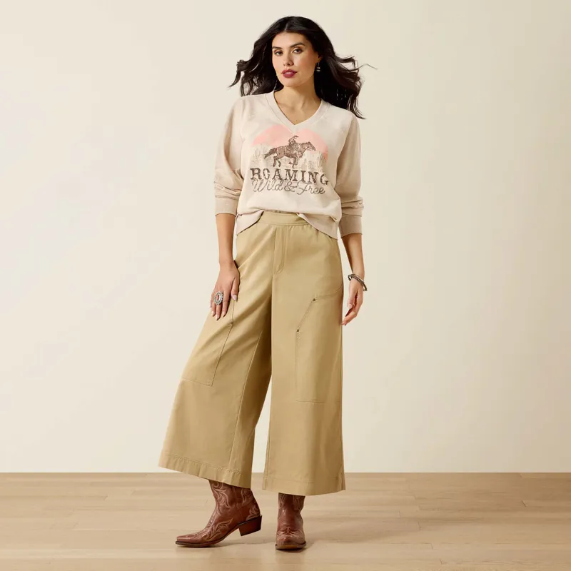 Ariat Womens Victoria Sweatshirt in Khaki Heather-1