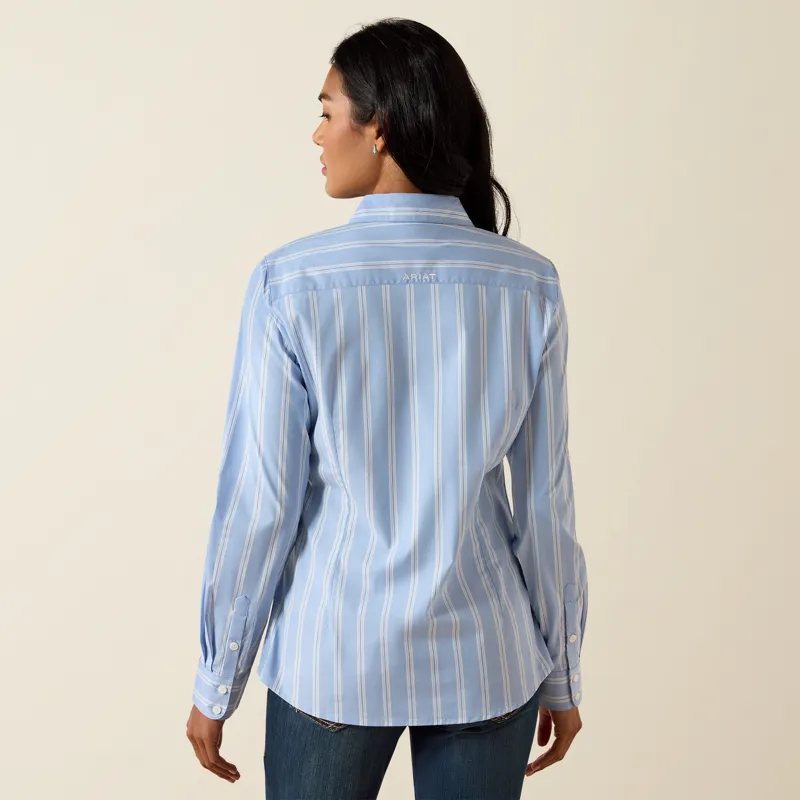 Ariat Womens Team Kirby Western Shirt in Ashleigh Blue Stripe-2