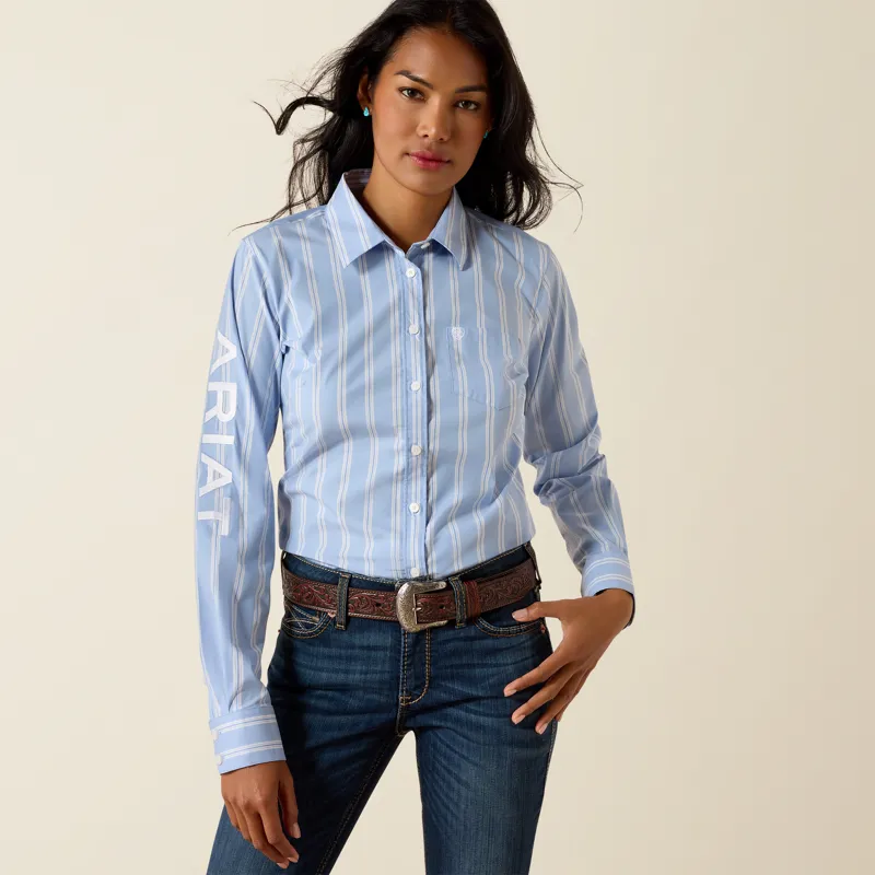 Ariat Womens Team Kirby Western Shirt in Ashleigh Blue Stripe