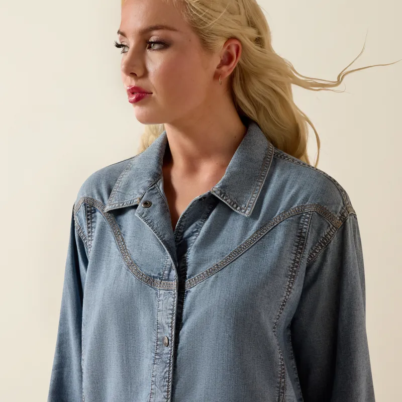 Ariat Bonfire Shirt Jacket in Medium Blue-1