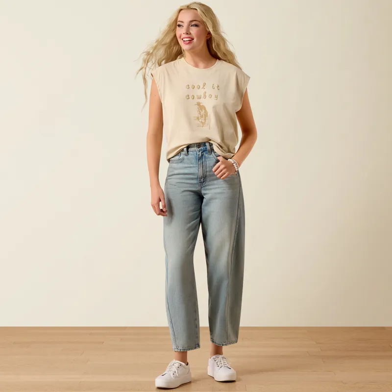 Ariat Womens Cool It T-Shirt in Oyster Grey-1