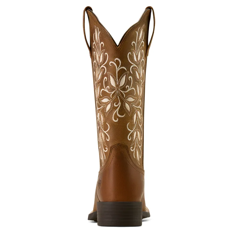 Ariat Womens Round Up Holly Wide Square Toe Western Boot in Western Pearl-1