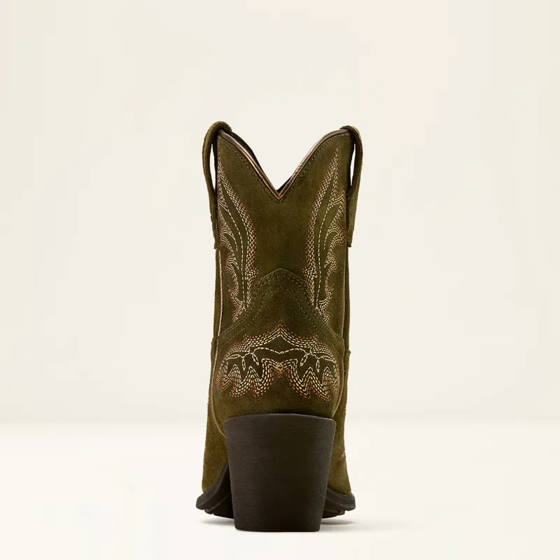 Ariat Womens Chandler X Toe Western Boot in Soft Olive Suede-5