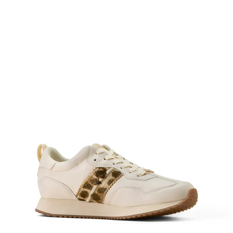 Ariat Womens Ranch Runner Trainer in Bright Cream and Leopard -1