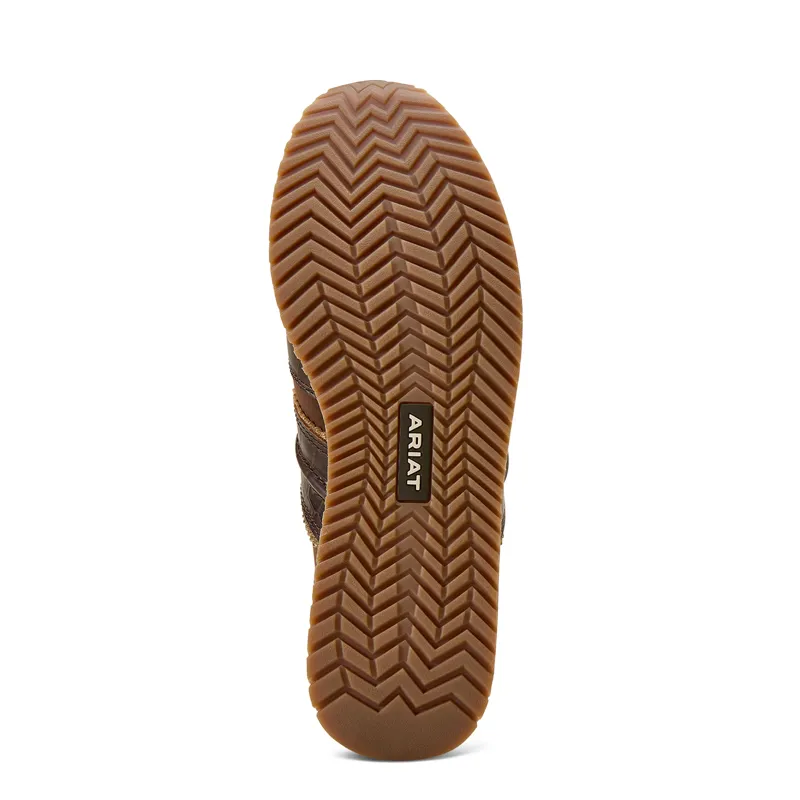 Ariat Womens Ranch Runner Trainer in Aged Tan and Luxe Espresso Croc-5