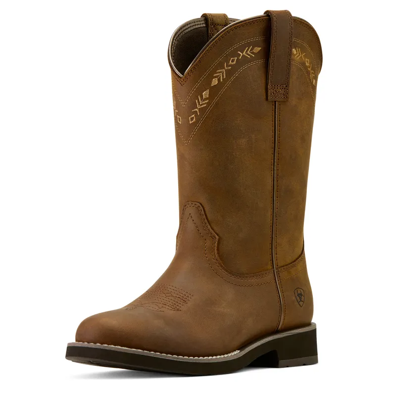 Ariat Women's Kearney Round Toe Western Boot in Distressed Brown