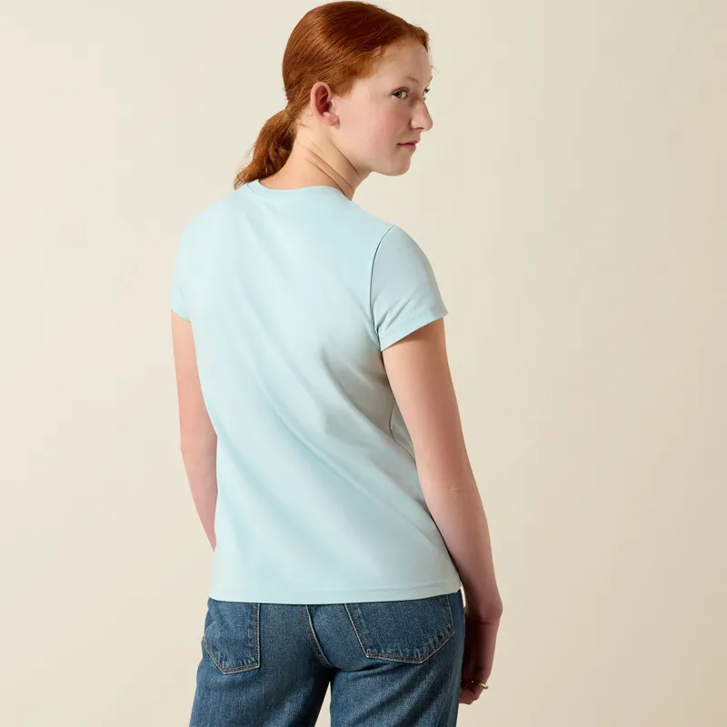 Ariat Vertical Logo T-Shirt in Starlight Blue-3
