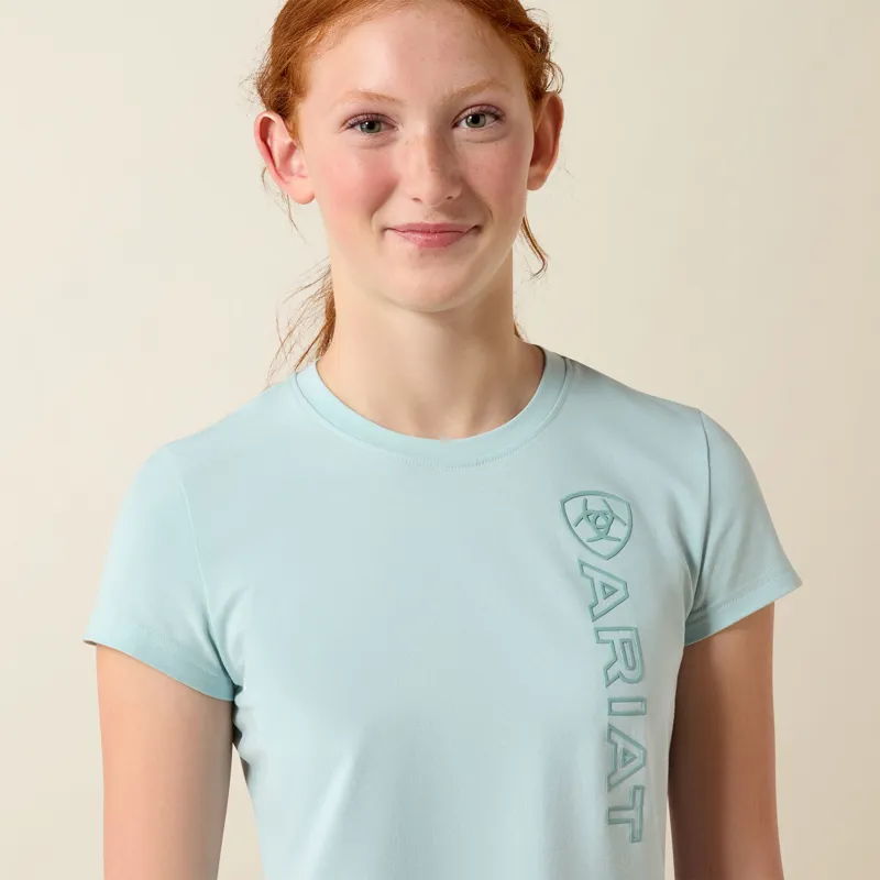Ariat Vertical Logo T-Shirt in Starlight Blue-2